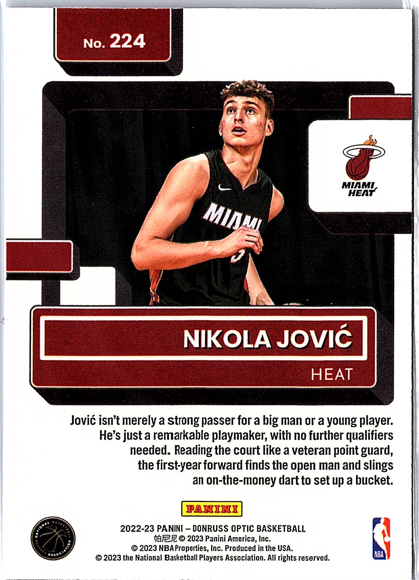 2022-23 Donruss Optic #224 Nikola Jovic