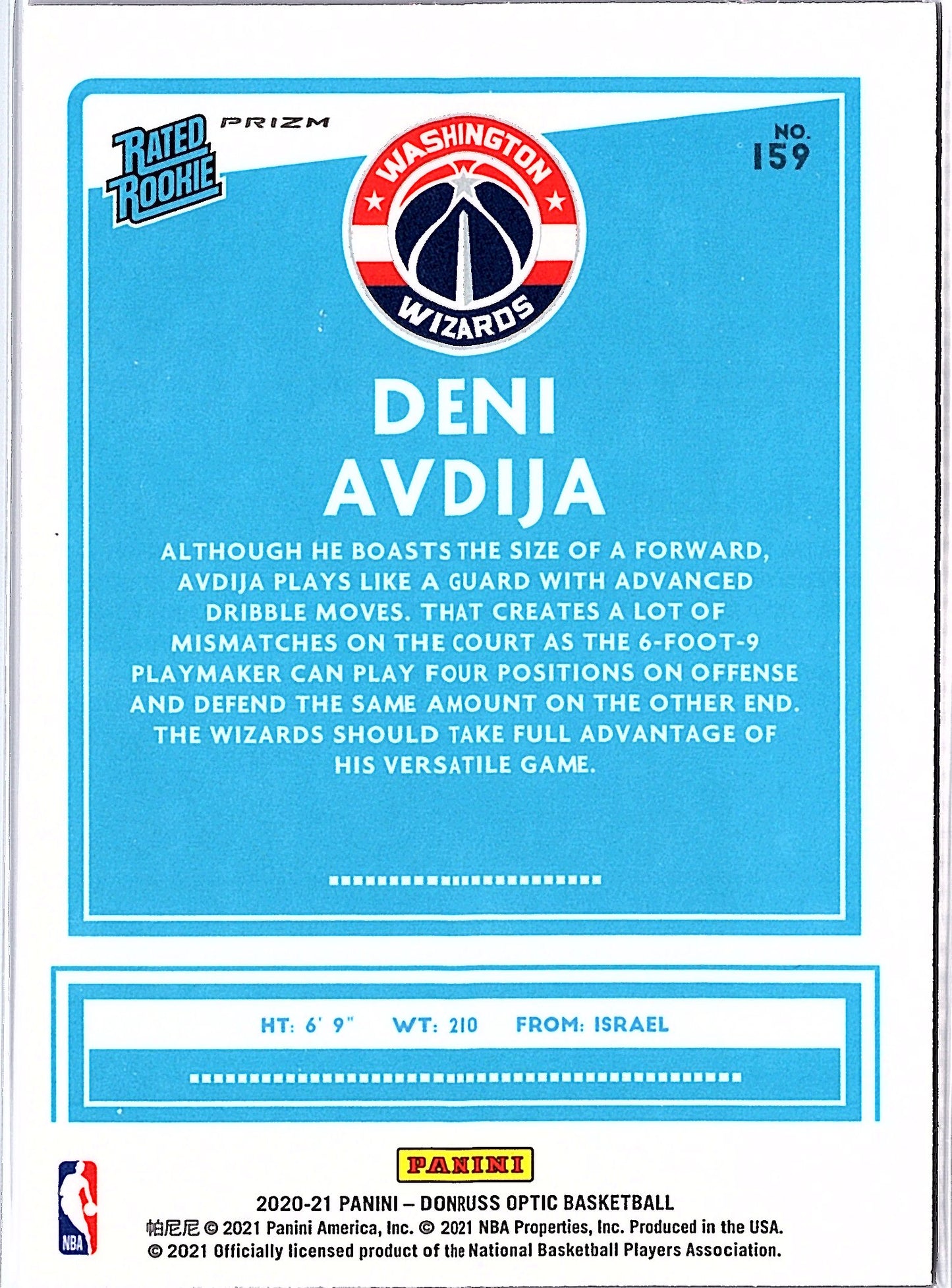 2020-21 Donruss Optic #159 Deni Avdija Hyper Pink
