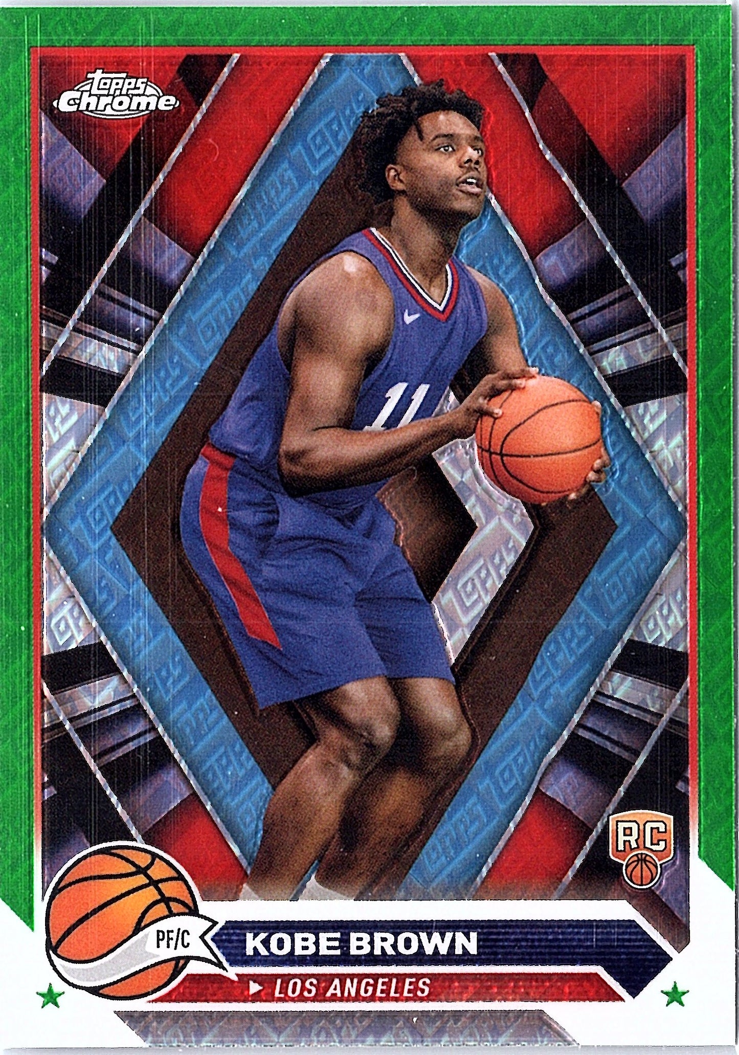 2023-24 Topps Chrome #18 Kobe Brown Green Logo Refractors