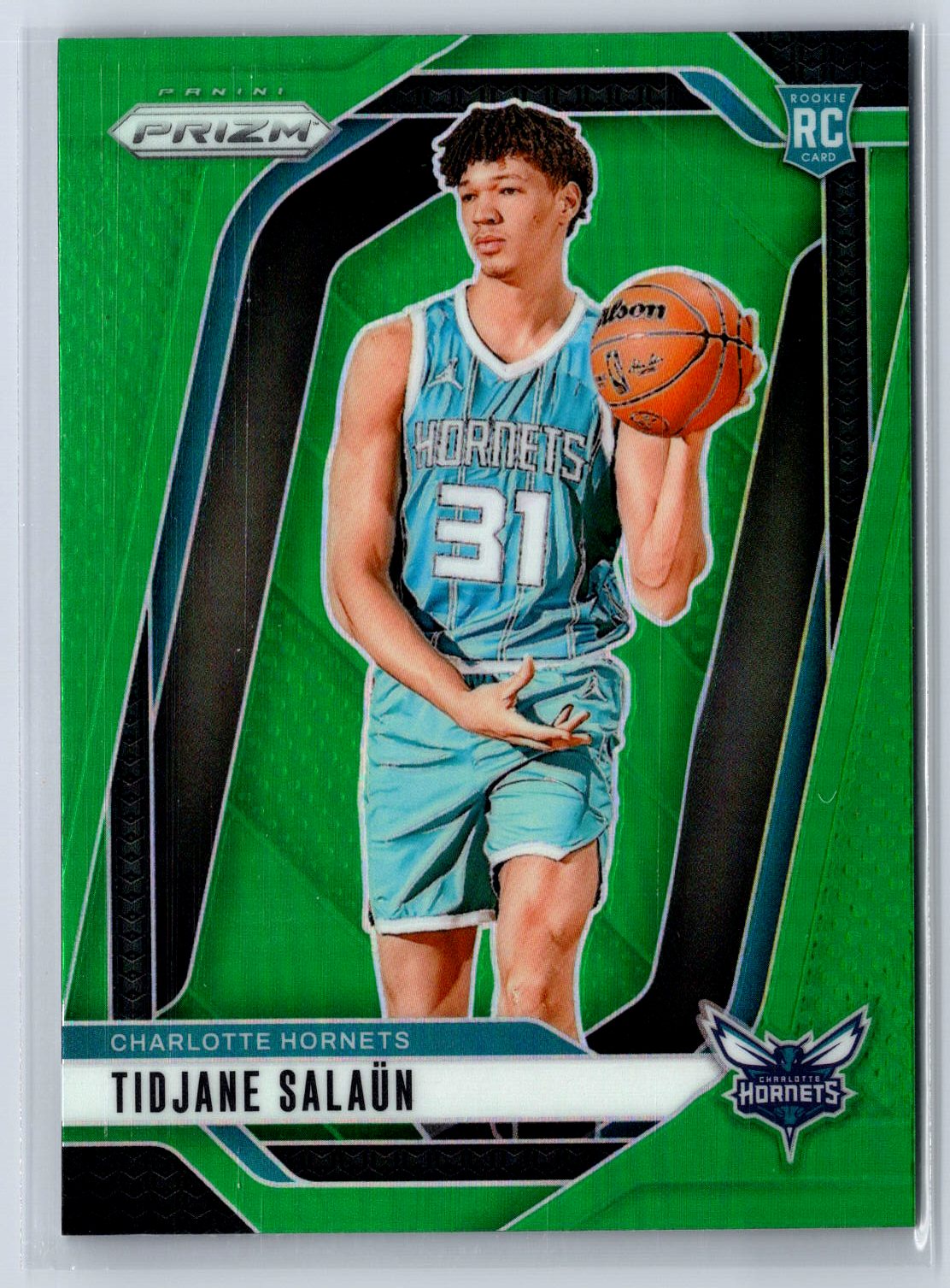 2024-25 Panini Prizm #262 Tidjane Salaun Prizms Green