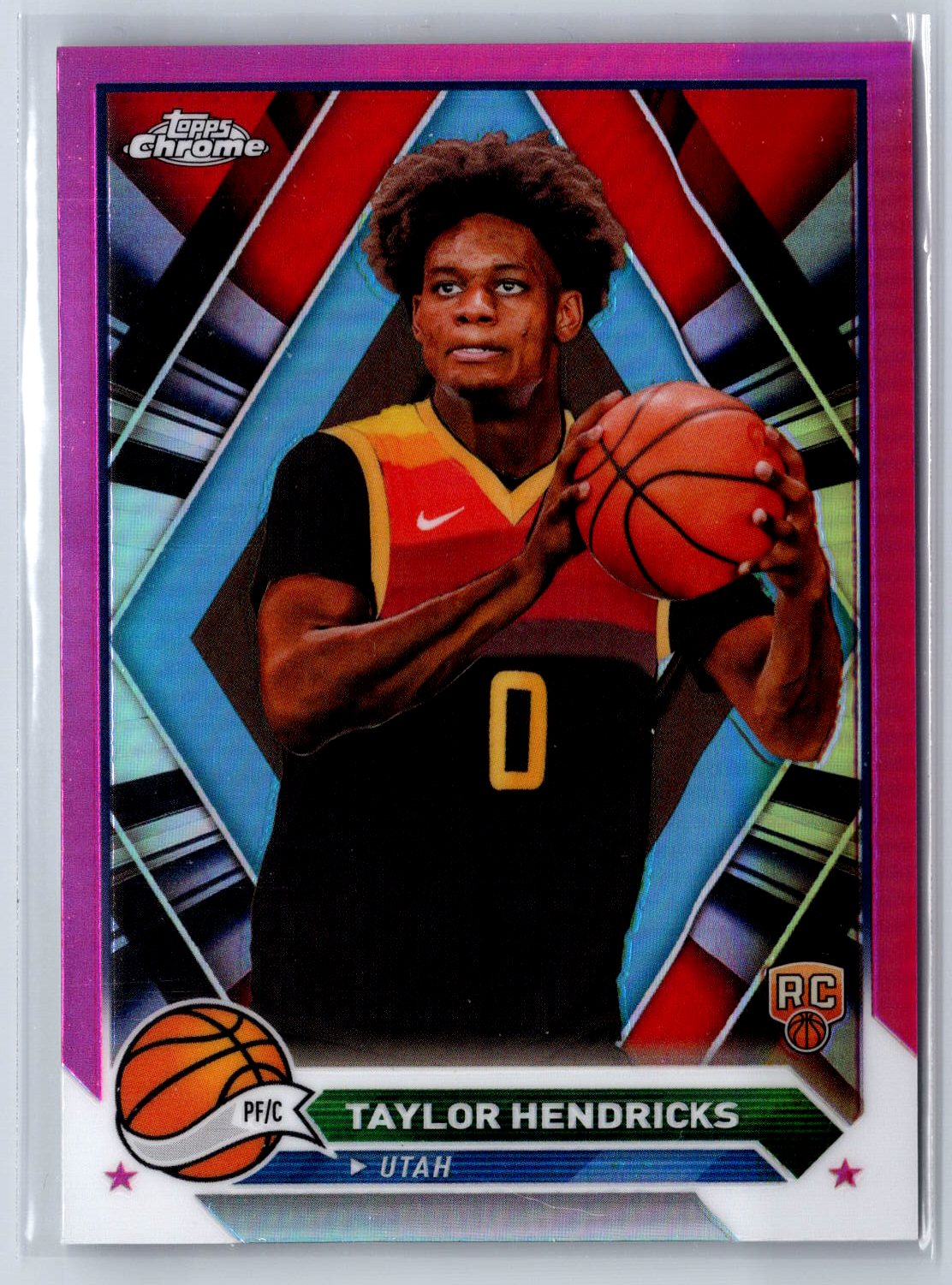 2023-24 Topps Chrome #147 Taylor Hendricks Pink Refractors