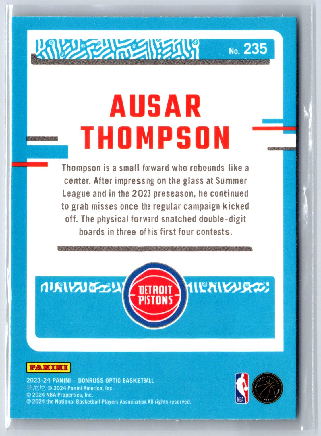 2023-24 Donruss Optic #235 Ausar Thompson