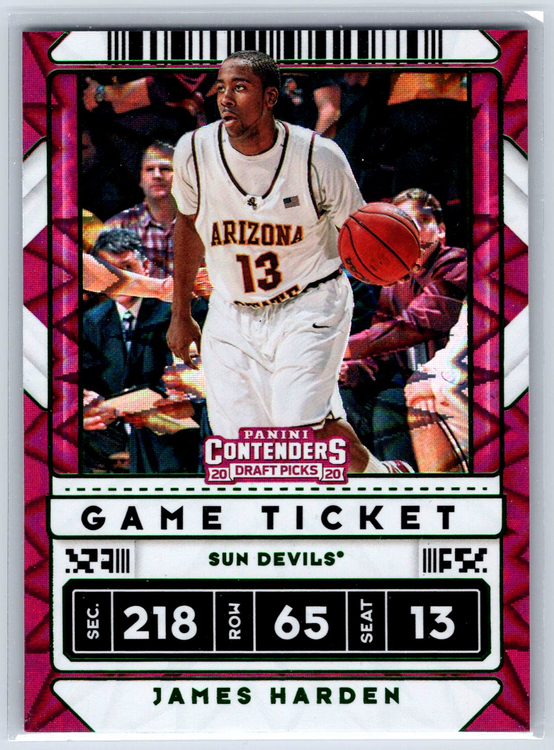 2020 Panini Contenders Draft Picks #2 James Harden Game Ticket Green Explosion