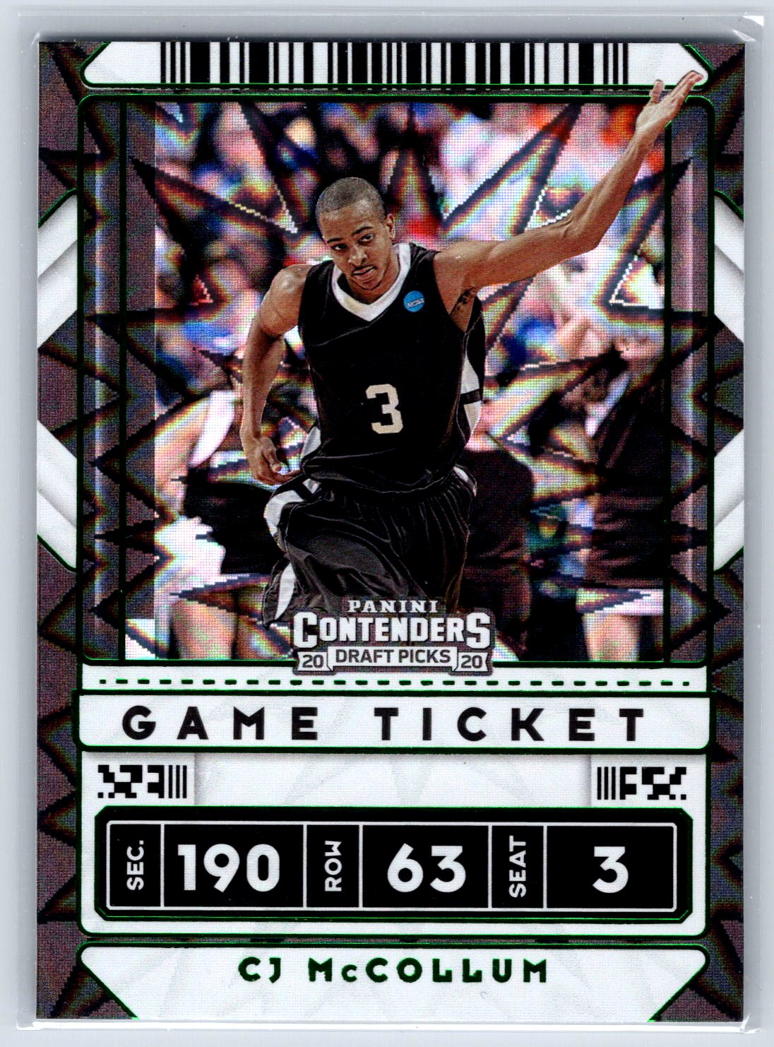2020 Panini Contenders Draft Picks #41b CJ McCollum Game Ticket Green Explosion