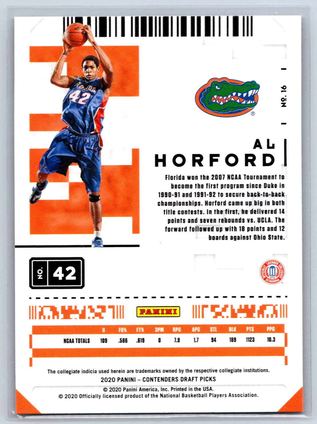 2020 Panini Contenders Draft Picks #16 Al Horford Game Ticket Green Explosion