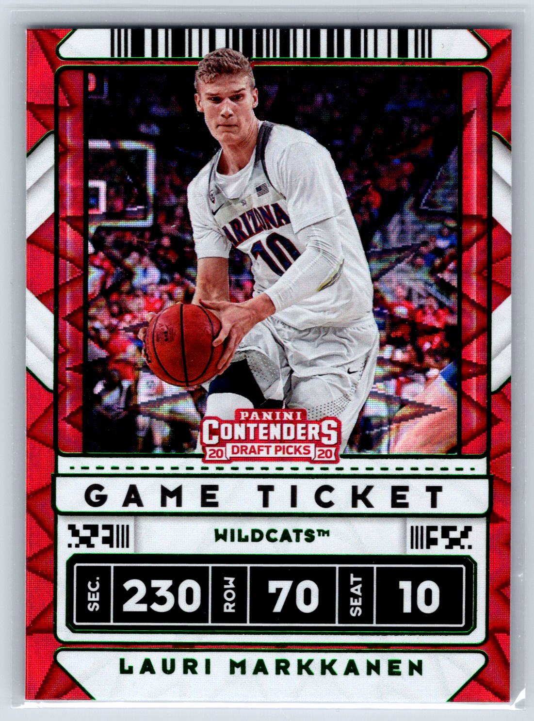 2020 Panini Contend Draft Picks #26 Lauri Markkanen Game Ticket Green Explosion