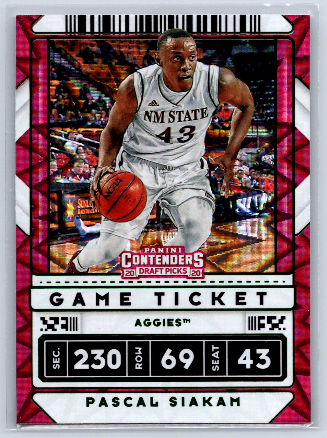 2020 Draft Picks #17b Pascal Siakam Game Ticket Green Explosion White jersey