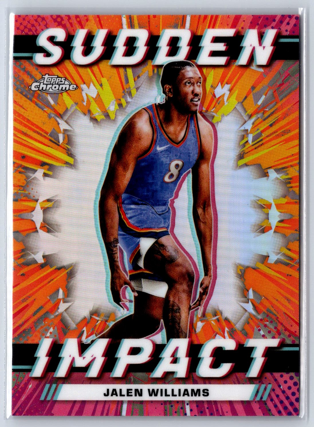 2023-24 Topps Chrome #SI-18 Jalen Williams Sud Impact Refractor Pink Basketball