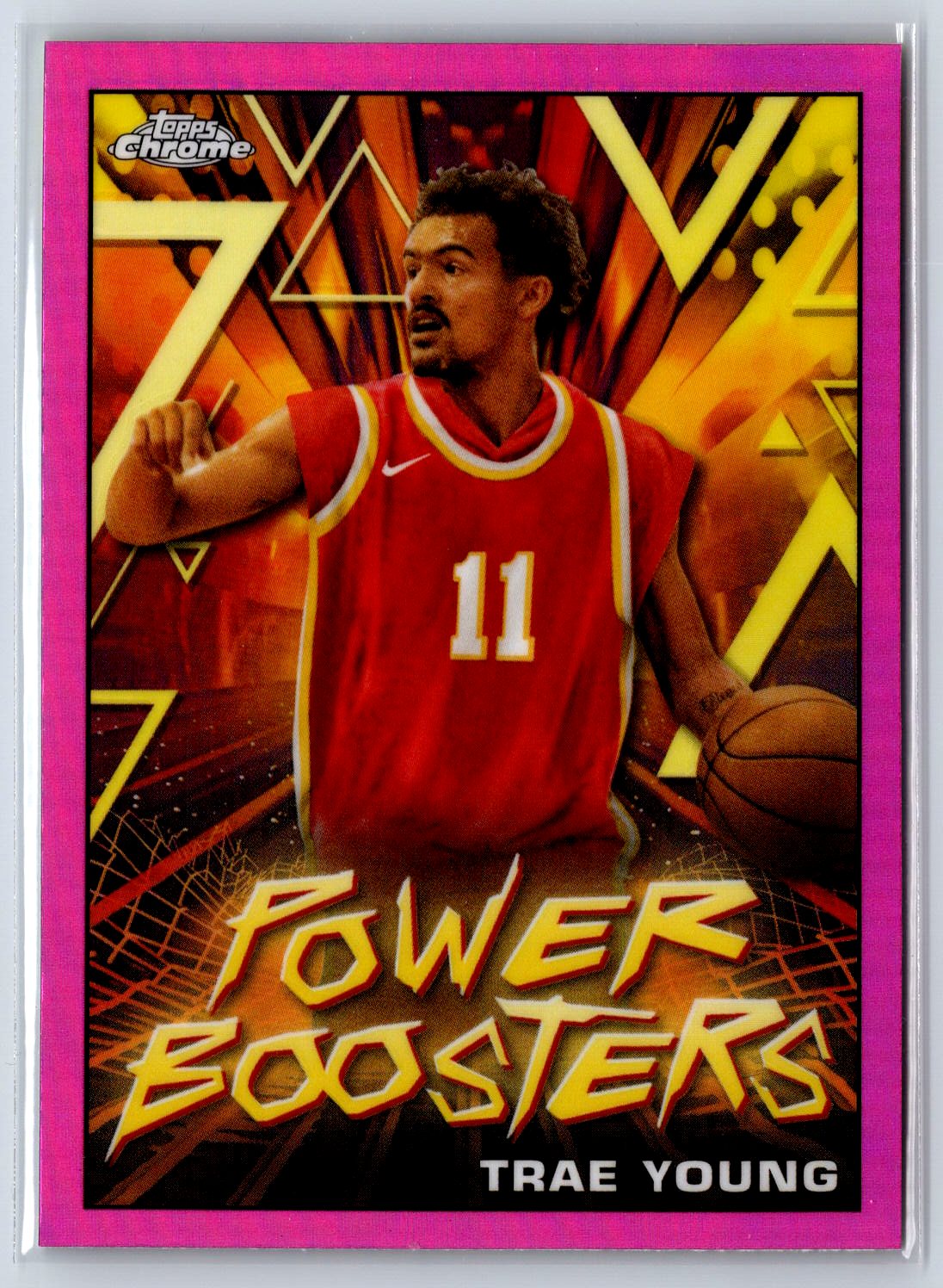 2023-24 Topps Chrome #PB-1 Trae Young Power Boosters Refractor Pink