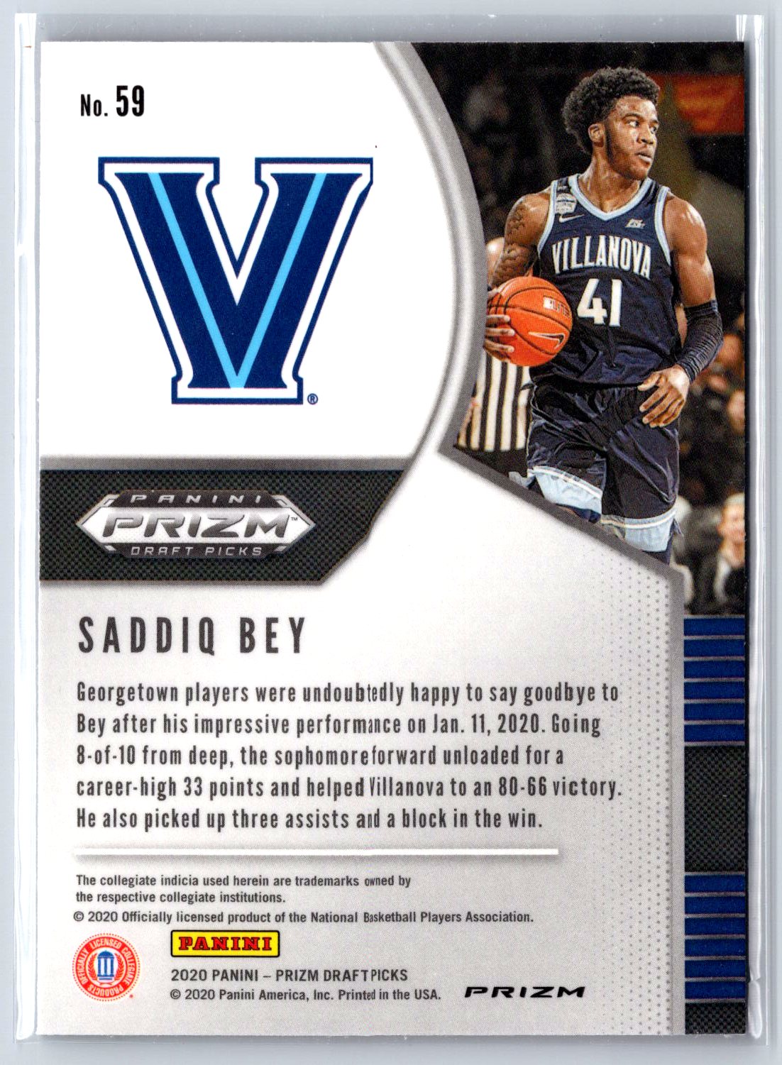 2020 Panini Prizm Draft Picks Collegiate #59 Saddiq Bey Pink Ice
