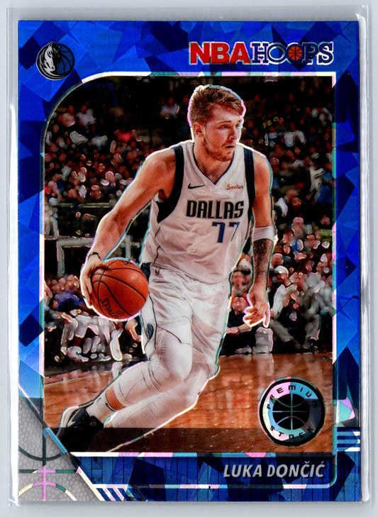 2019-20 Hoops Premium Stock #39 Luka Doncic Prizms Blue Cracked Ice
