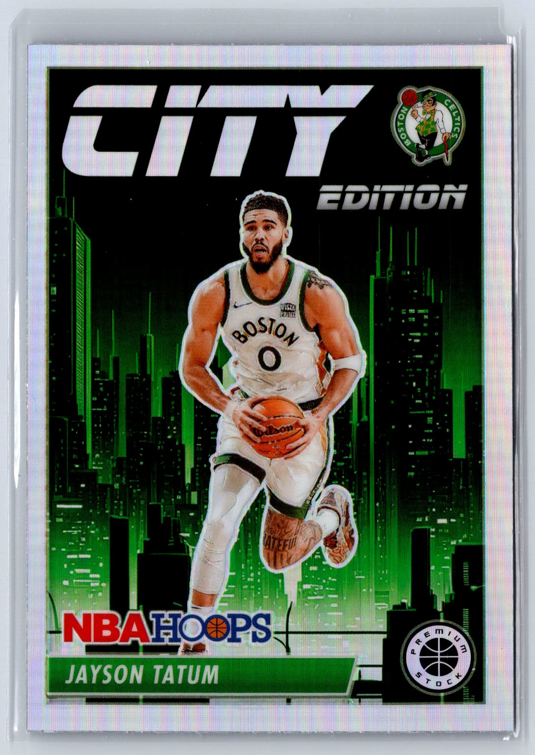 2023-24 Hoops Premium Stock #3 Jayson Tatum City Edition Silver Prizm