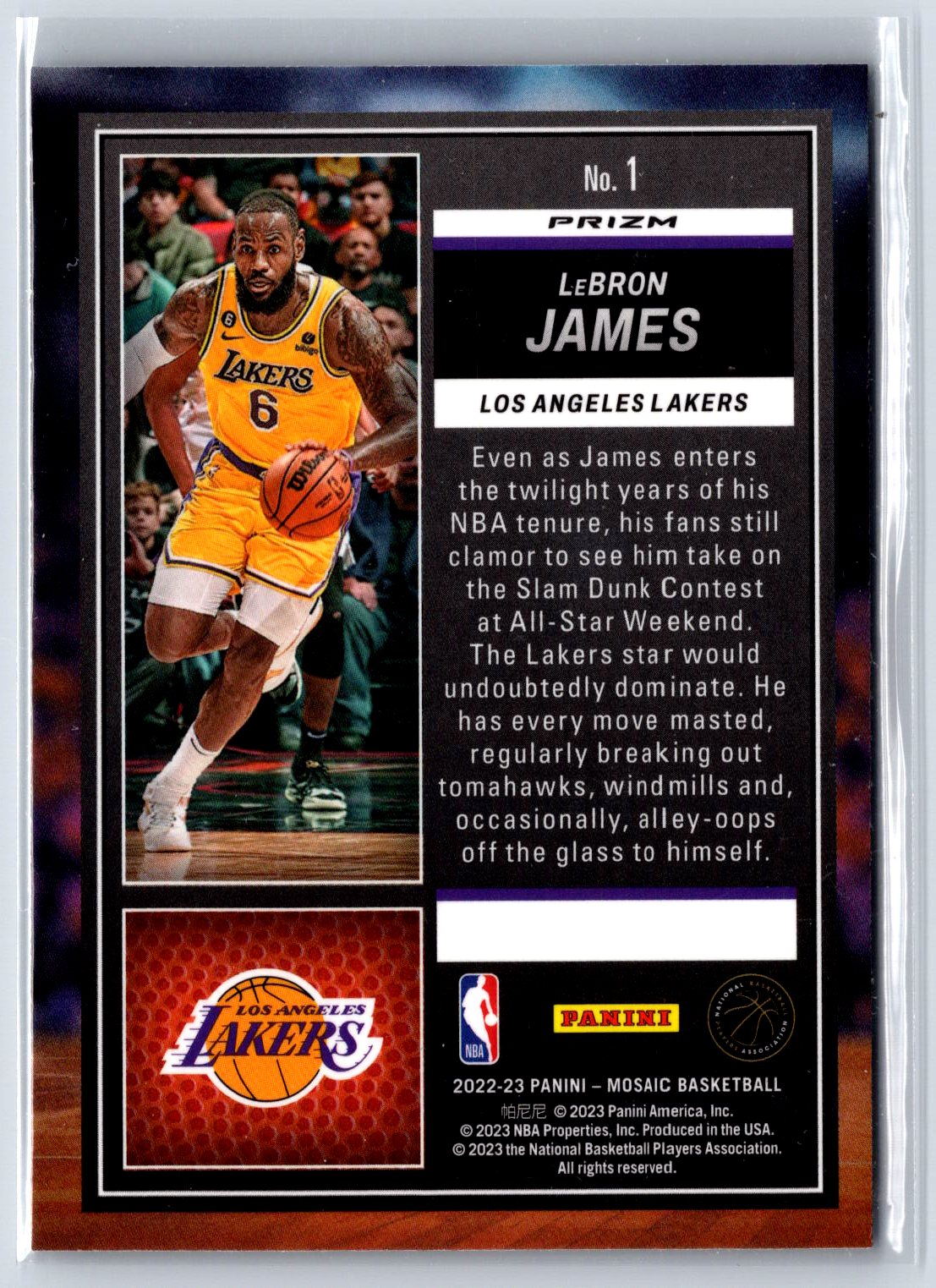 2022-23 Panini Mosaic #1 LeBron James Jam Masters Mosaic