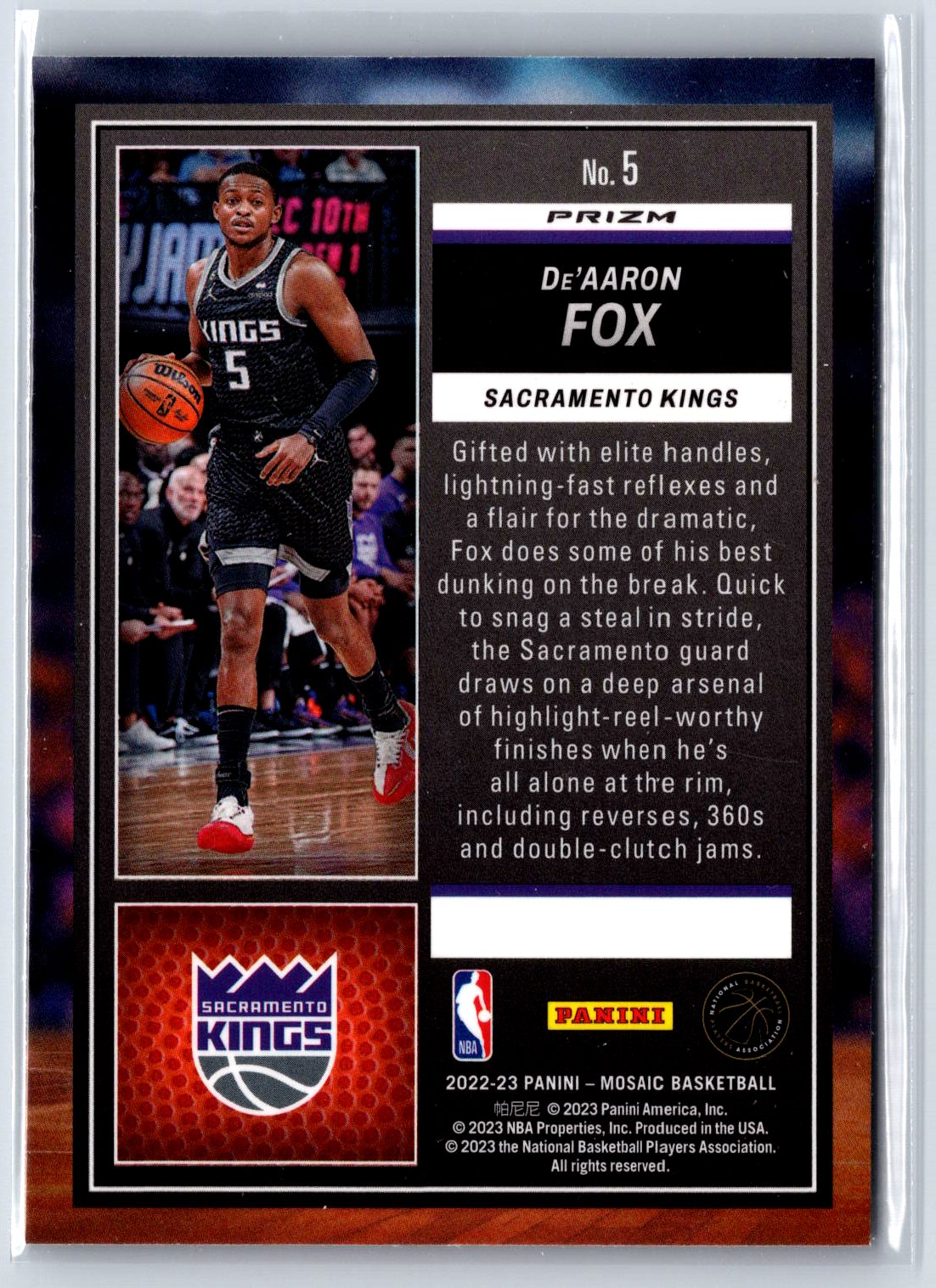 2022-23 Panini Mosaic #5 De'Aaron Fox Jam Masters Mosaic