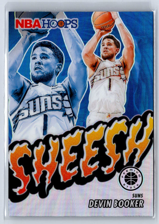 2023-24 Hoops Premium Stock #7 Devin Booker Sheesh Silver Prizm