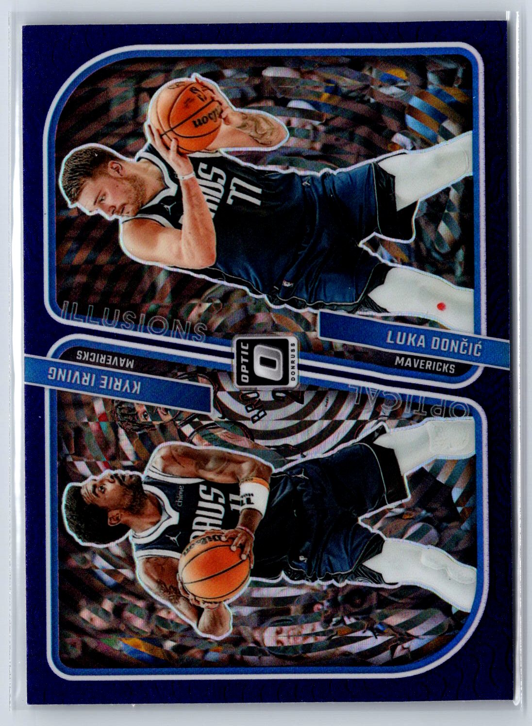 2023-24 Donruss Optic #4 Kyrie Irving / Luka Doncic Optical Illusions Purple