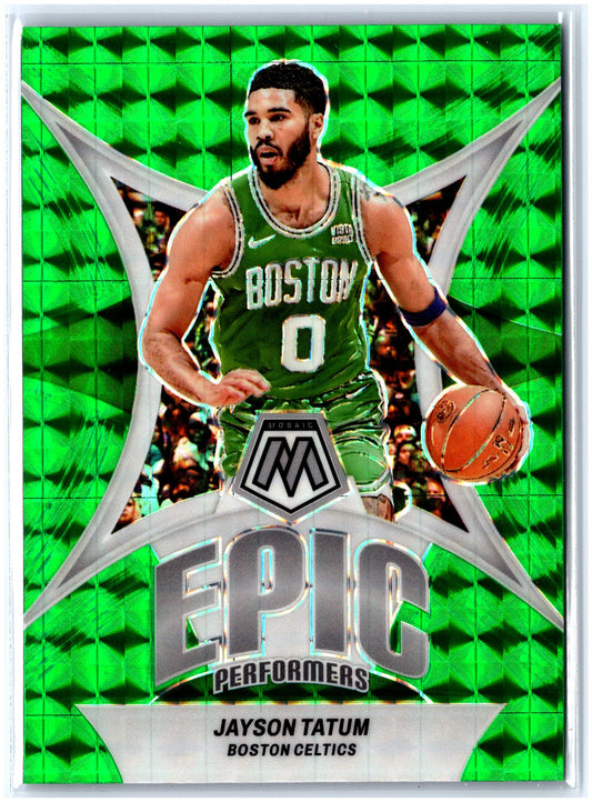 2023-24 Panini Mosaic #3 Jayson Tatum Epic Performers Mosaic Green