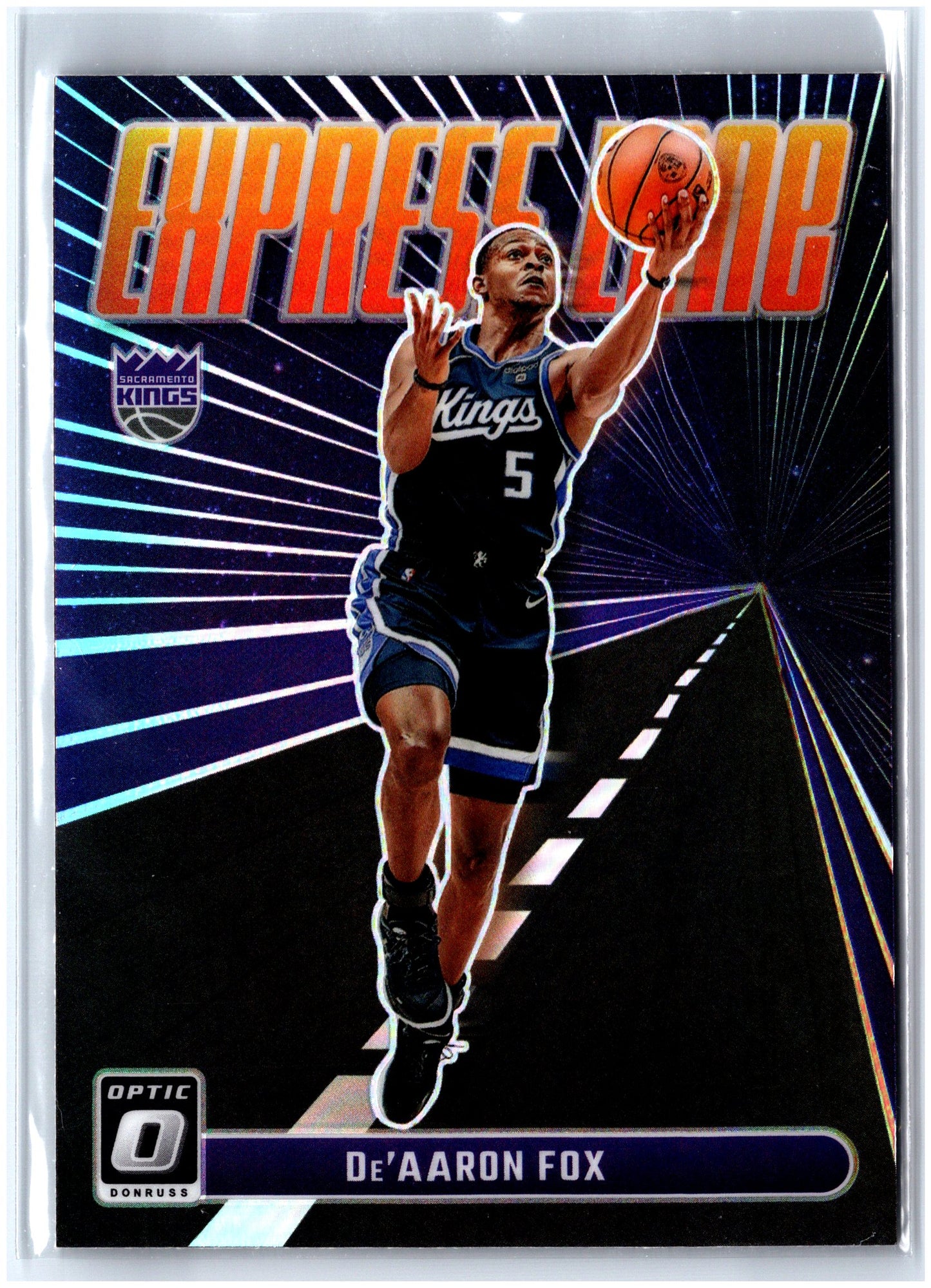 2023-24 Donruss Optic #16 De'Aaron Fox Express Lane Purple