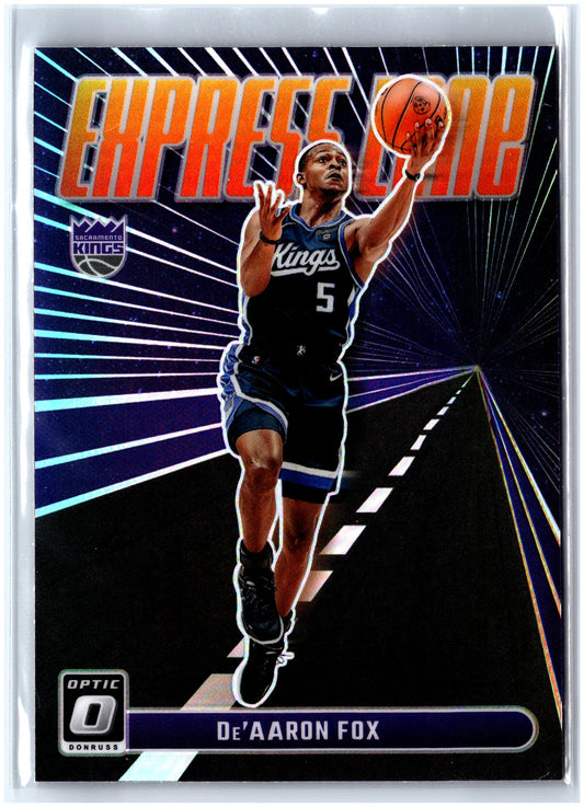 2023-24 Donruss Optic #16 De'Aaron Fox Express Lane Purple