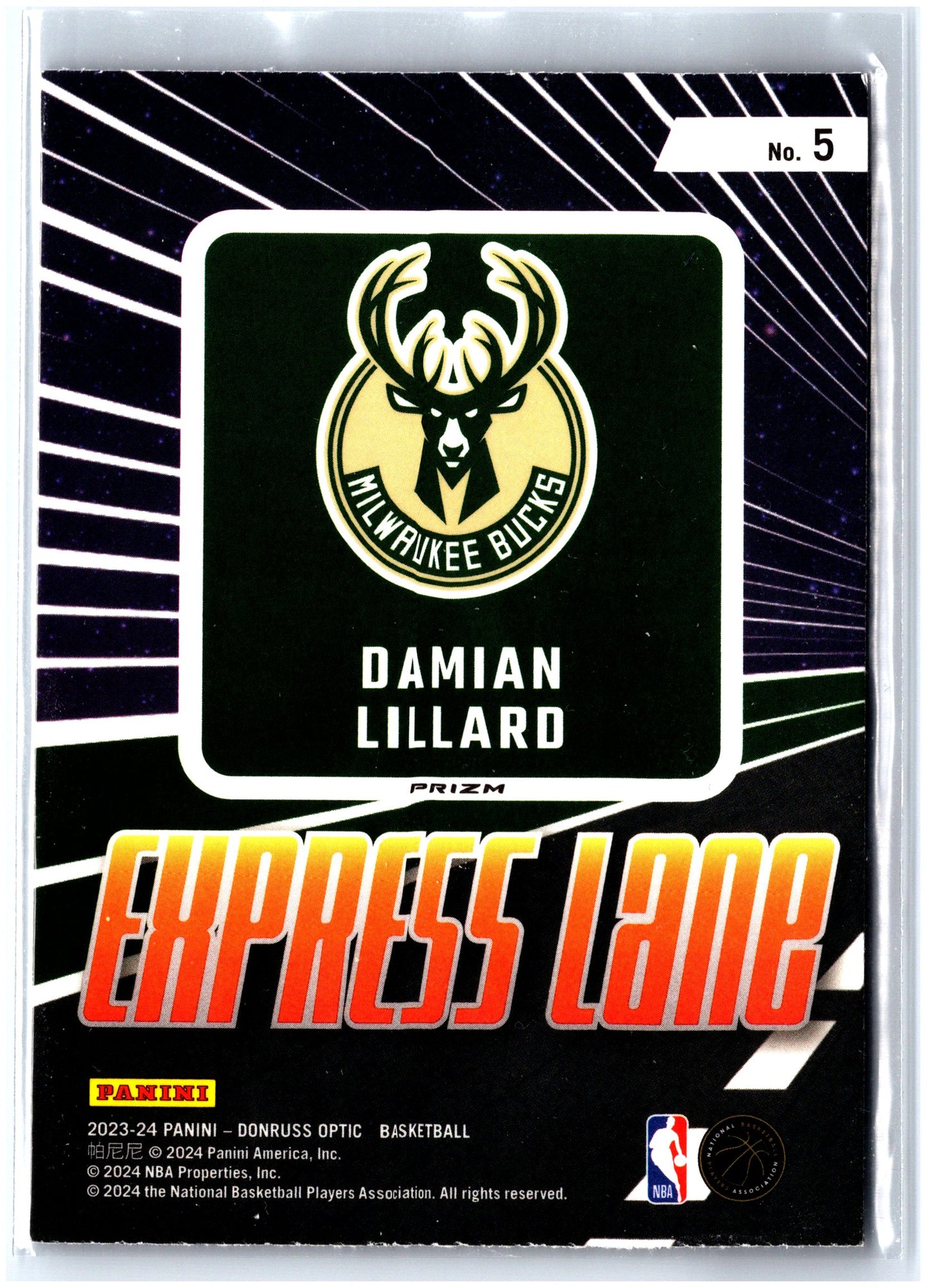 2023-24 Donruss Optic #5 Damian Lillard Express Lane Purple
