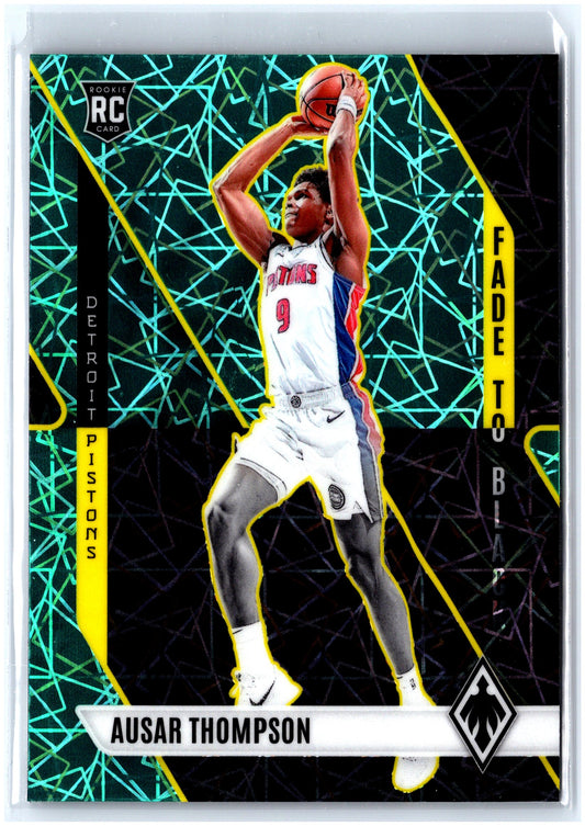 2023-24 Panini Phoenix #9 Ausar Thompson Fade To Black Phoenix Teal Lazer