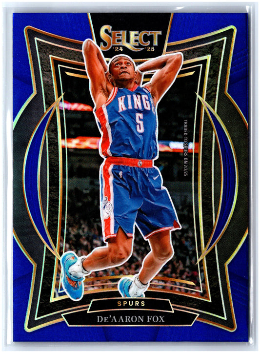 2024-25 Panini Select #3 De'Aaron Fox Blue Prizm