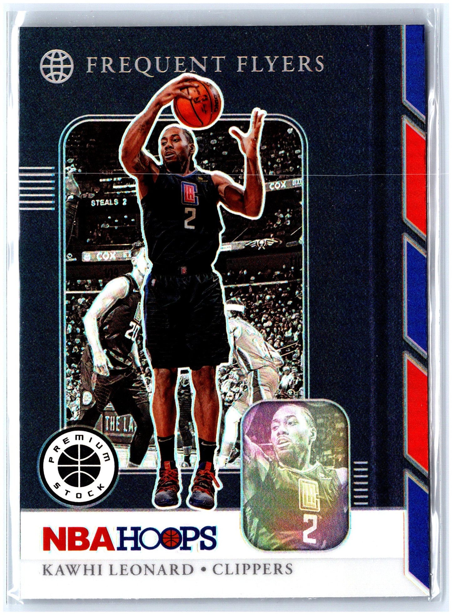2019-20 Hoops Premium Stock #8 Kawhi Leonard Frequent Flyers Holo
