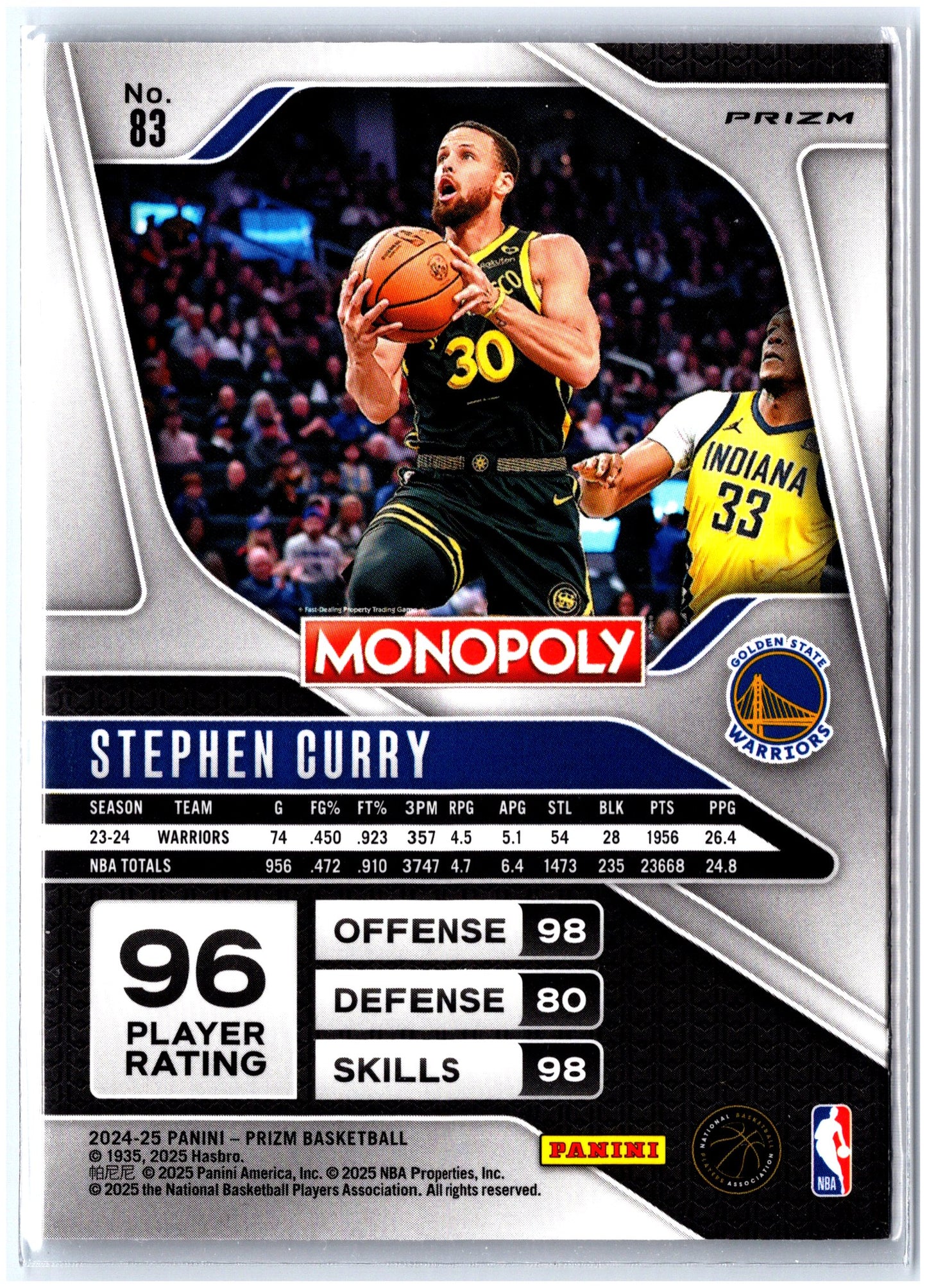 2024-25 Panini Prizm Monopoly #83 Stephen Curry Red Prizms