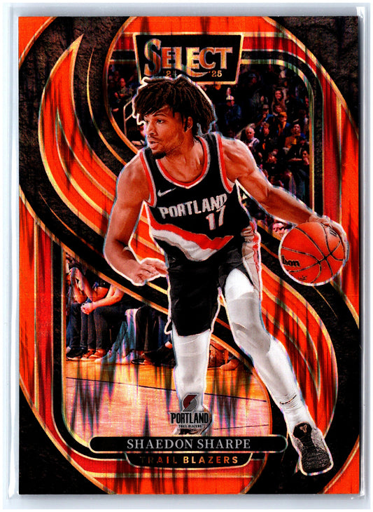 2024-25 Panini Select #152 Shaedon Sharpe Orange Flash Prizm