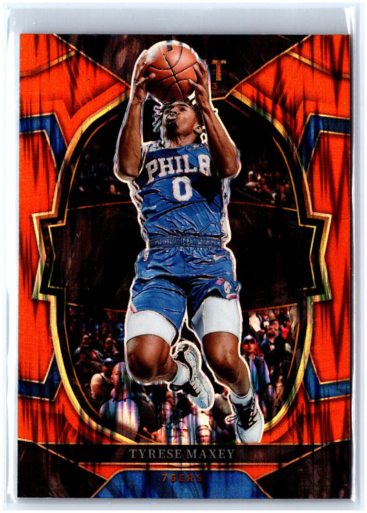 2022-23 Panini Select #9 Tyrese Maxey Orange Flash Prizms