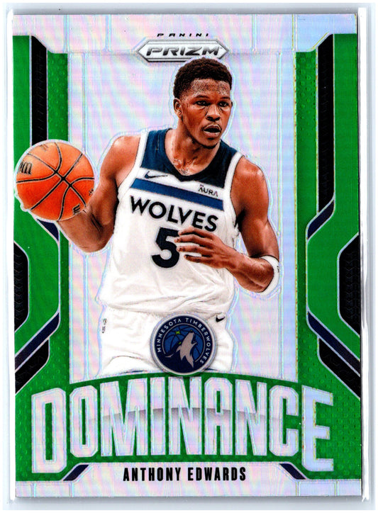 2024-25 Panini Prizm #9 Anthony Edwards Dominance Prizms Silver