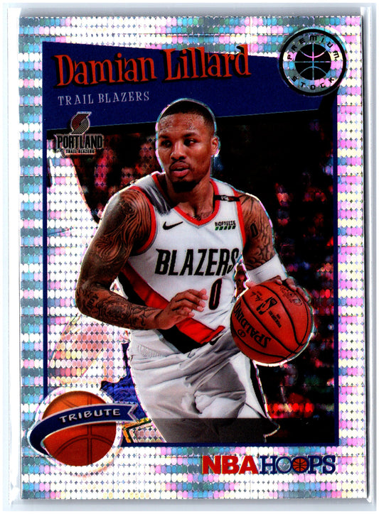 2019-20 Hoops Premium Stock #291 Damian Lillard Prizms Pulsar