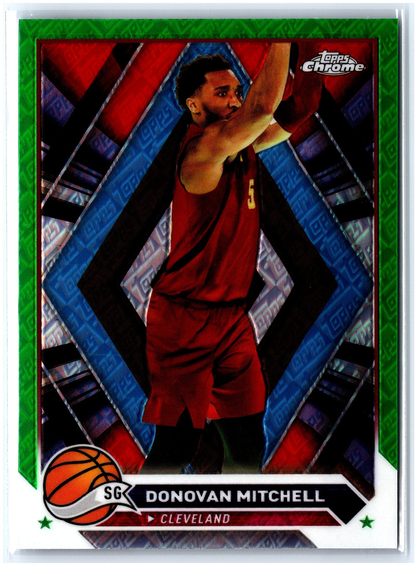 2023-24 Topps Chrome #45 Donovan Mitchell Green Logo Refractors