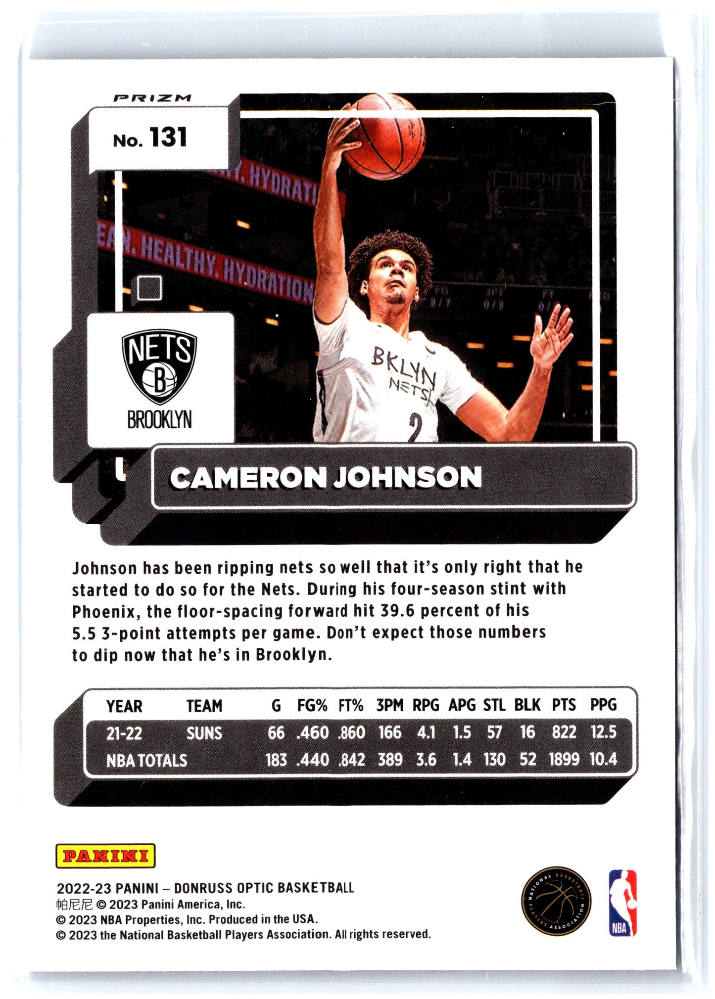 2022-23 Donruss Optic #131 Cameron Johnson Holo