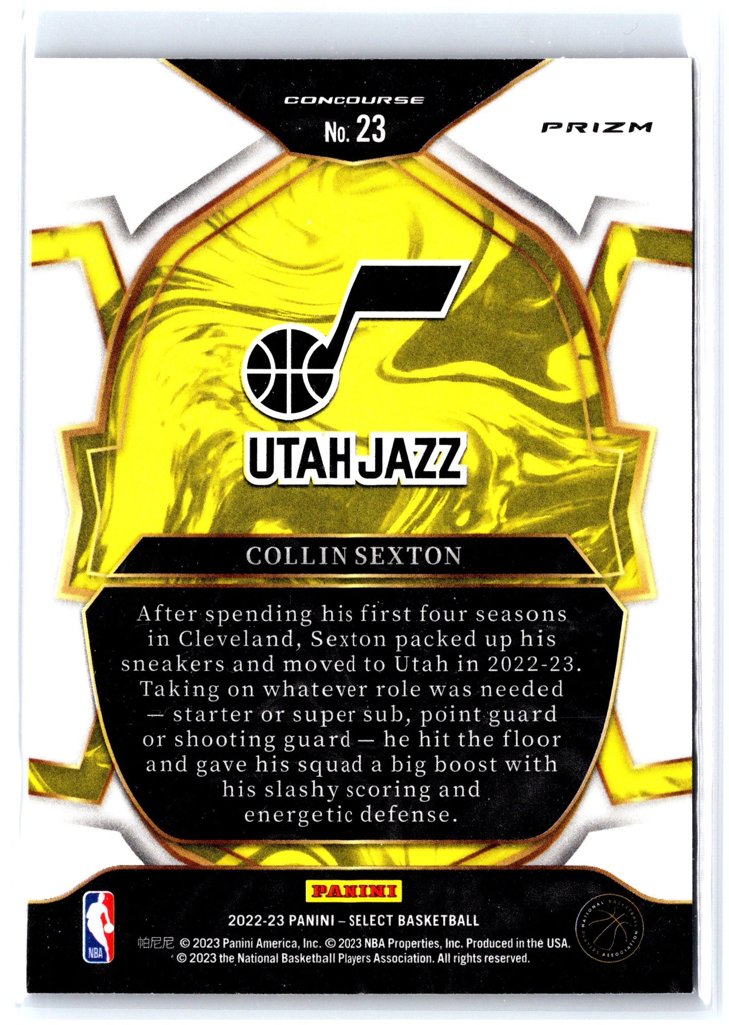 2022-23 Panini Select #23 Collin Sexton Red Cracked Ice Prizms