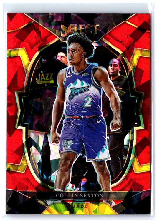 2022-23 Panini Select #23 Collin Sexton Red Cracked Ice Prizms