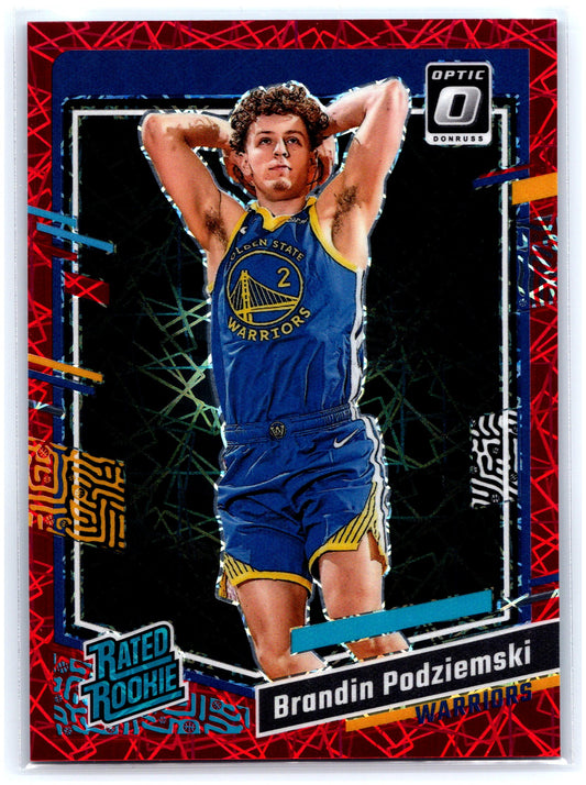 2023-24 Donruss Optic #203 Brandin Podziemski Red Velocity #/299