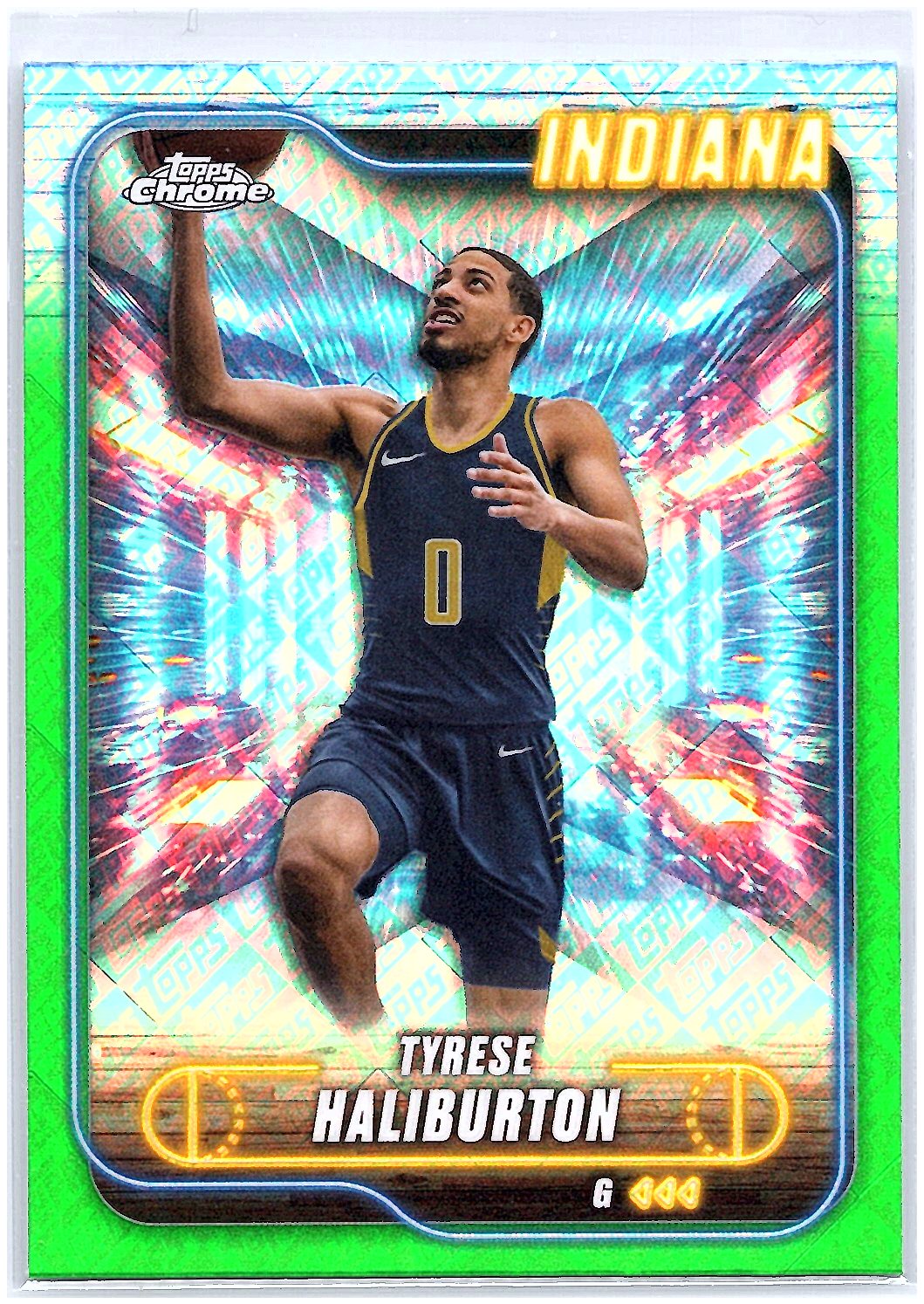 2024 Topps Chrome Tyrese Haliburton #100 Green Topps Refractor
