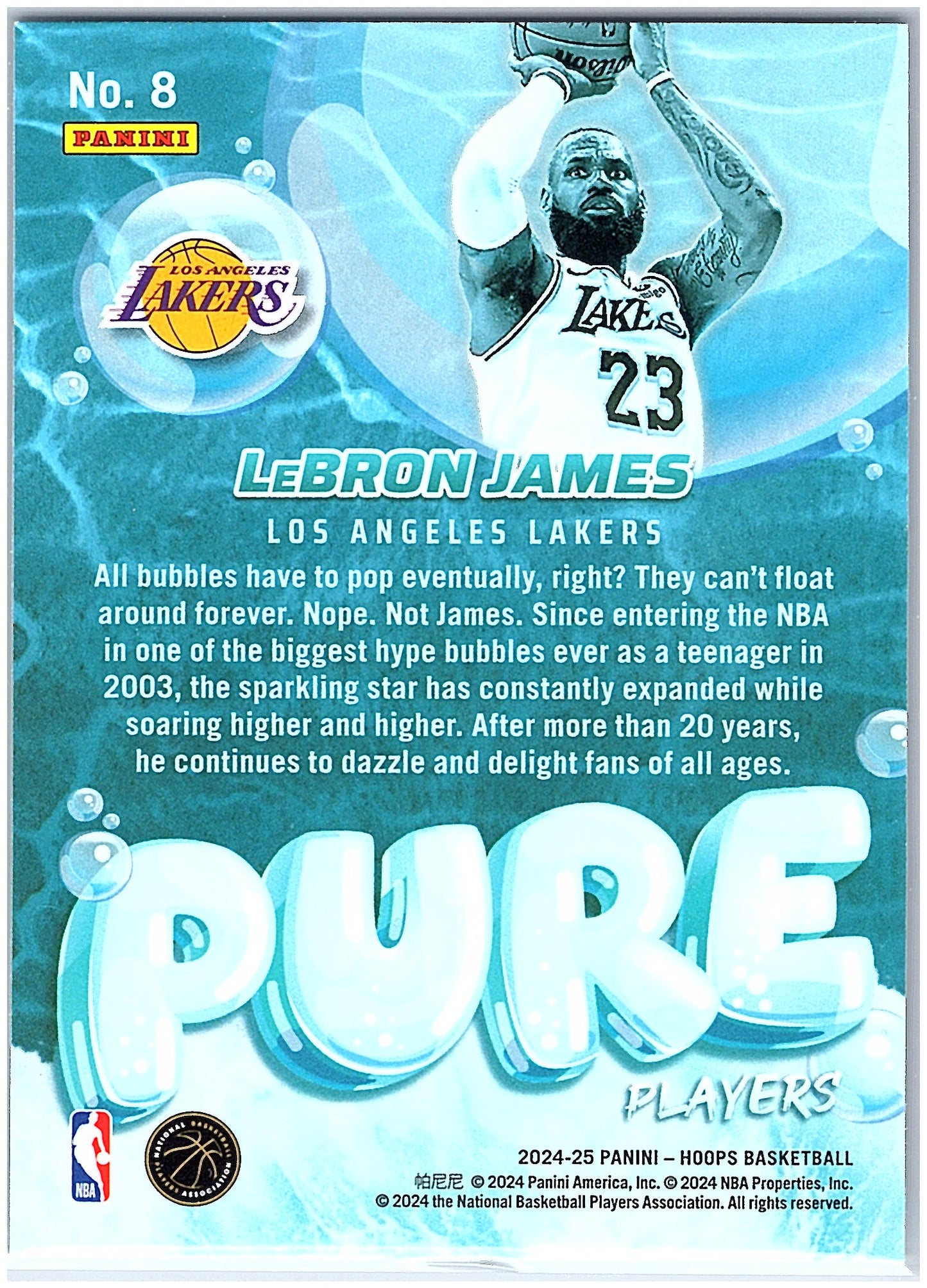 2024-25 Hoops Winter #8 LeBron James Pure Players