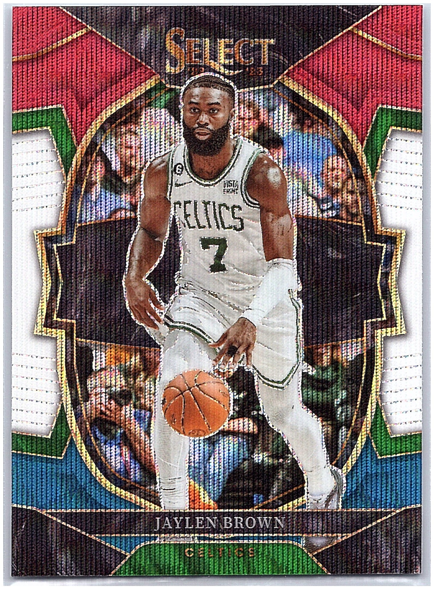 2022-23 Panini Select #32 Jaylen Brown Tri-Color Prizms