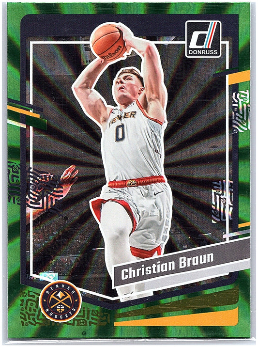 2023-24 Donruss #160 Christian Braun Green Laser Holo