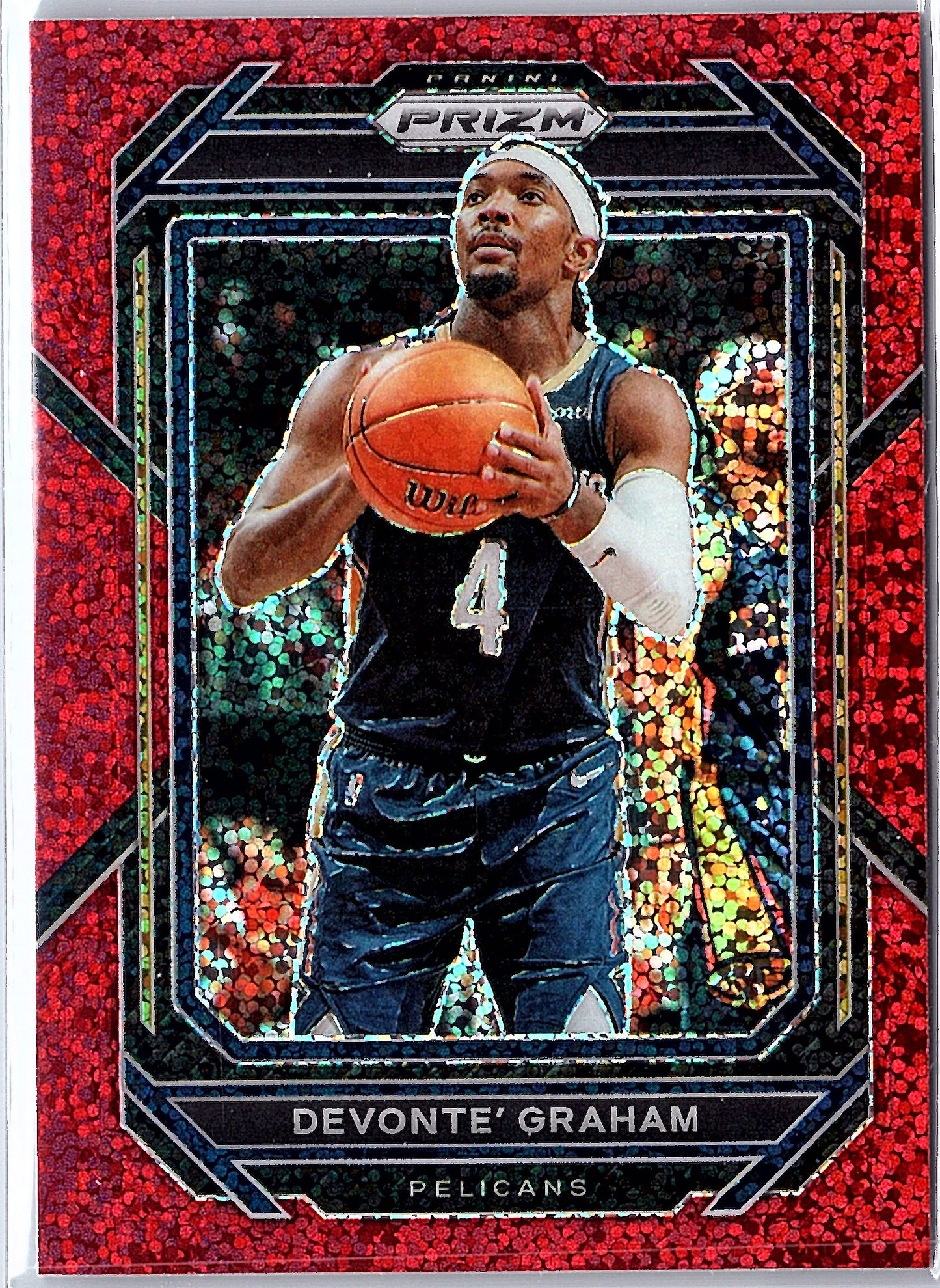 2022-23 Panini Prizm #218 Devonte' Graham Prizms Red Sparkle