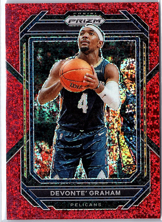2022-23 Panini Prizm #218 Devonte' Graham Prizms Red Sparkle