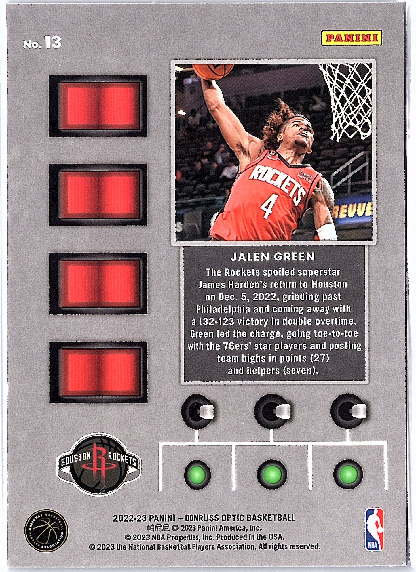 2022-23 Donruss Optic #13 Jalen Green T-Minus 3...2...1...