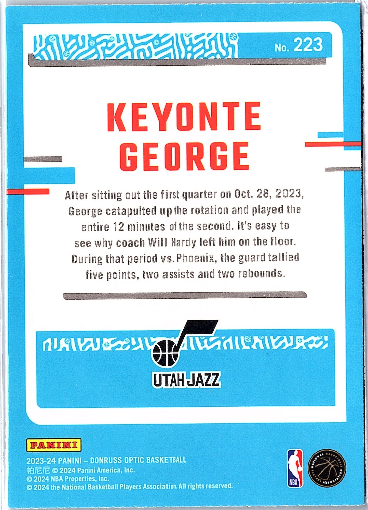 2023-24 Donruss Optic #223 Keyonte George