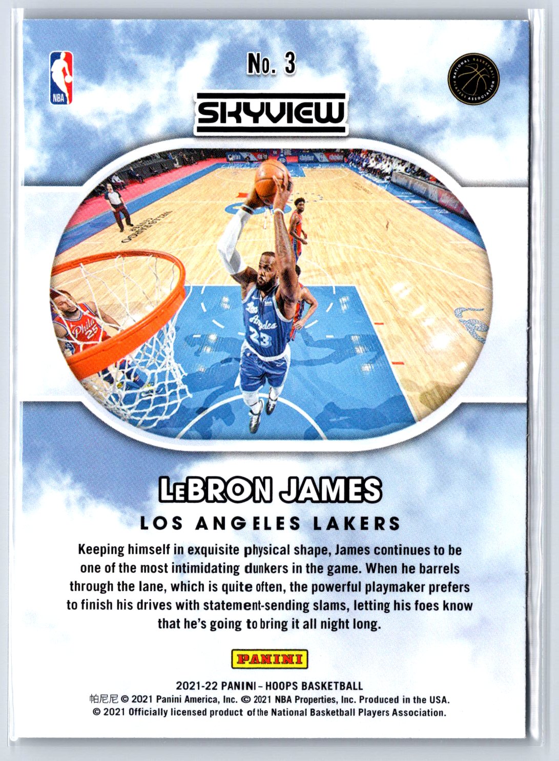2021-22 Hoops #3 LeBron James Skyview Holo