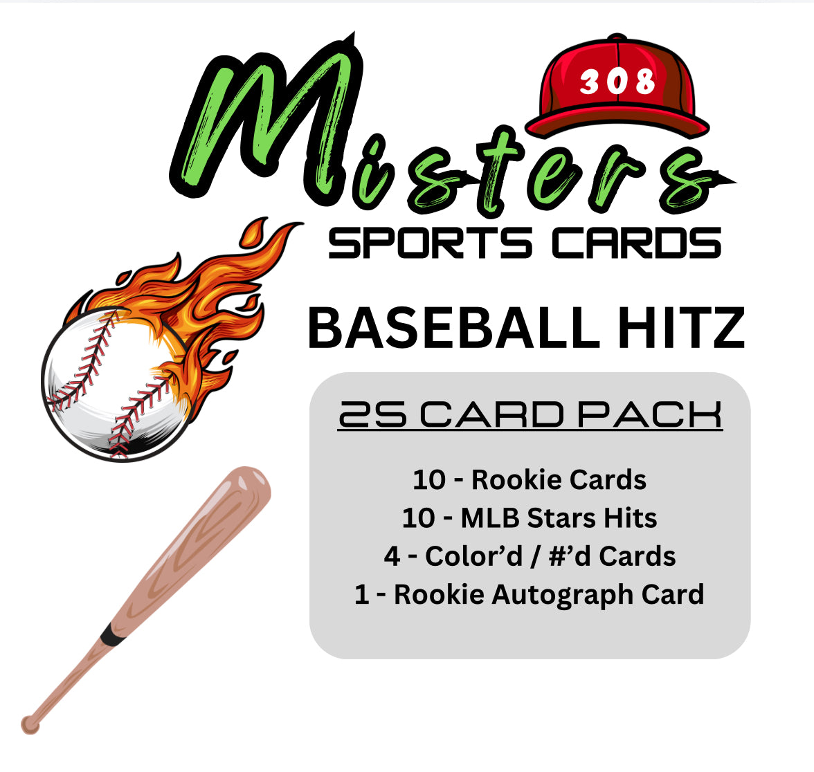 Baseball 25 Card Pack "Hitz"